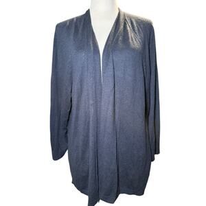 J. Jill Linen Rayon Blend Open Front Cardigan Sweater, Black, Plus Size 3XL, NWT